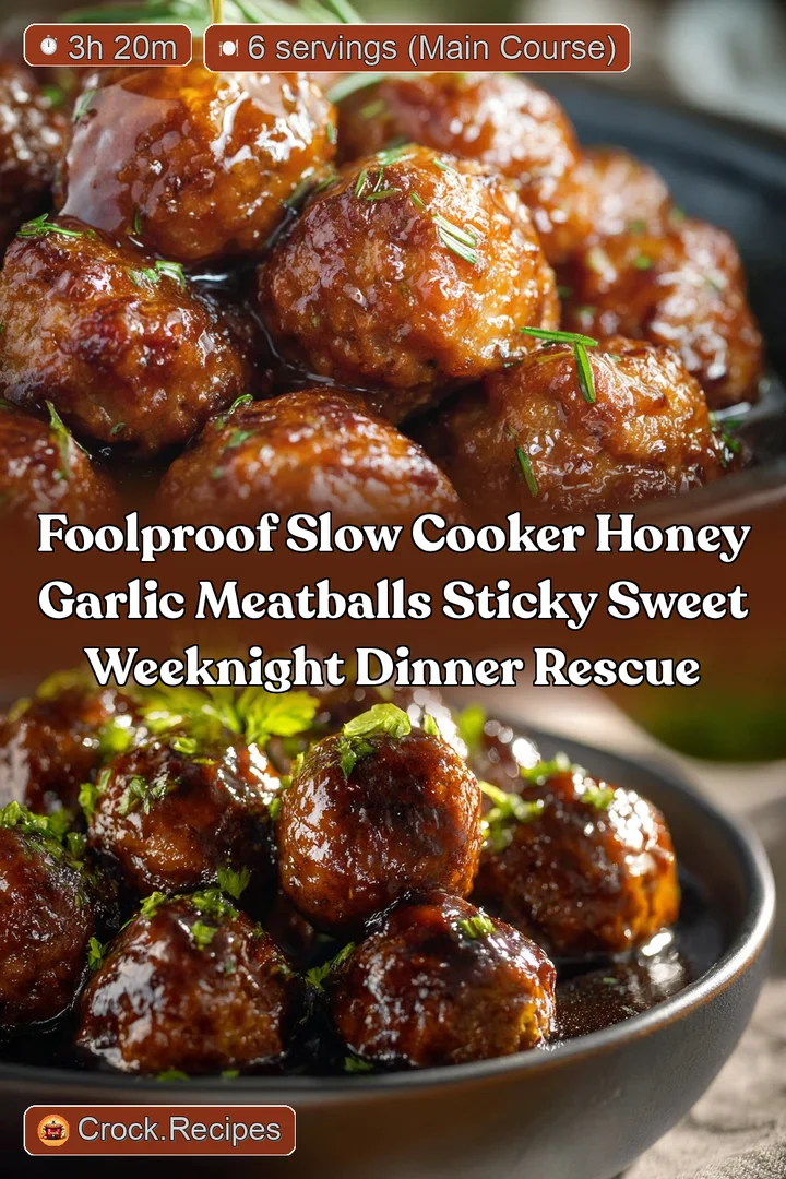 Foolproof Slow Cooker Honey Garlic Meatballs Sticky Sweet Weeknight Dinner Rescue