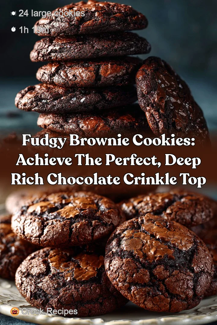 Fudgy Brownie Cookies: Achieve the Perfect Deep Rich Chocolate Crinkle Top