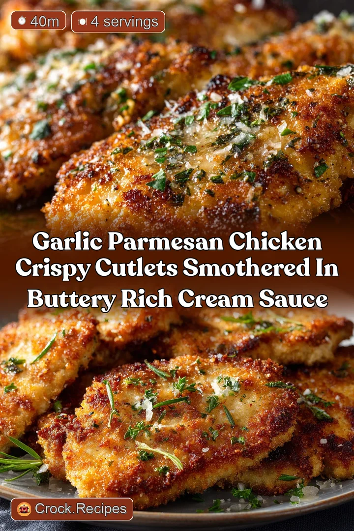 Garlic Parmesan Chicken Crispy Cutlets Smothered in Buttery Rich Cream Sauce