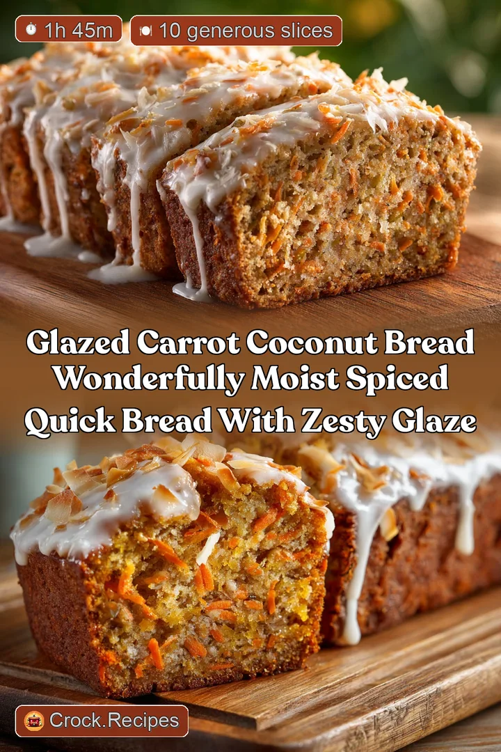 Glazed Carrot Coconut Bread Wonderfully Moist Spiced Quick Bread with Zesty Glaze