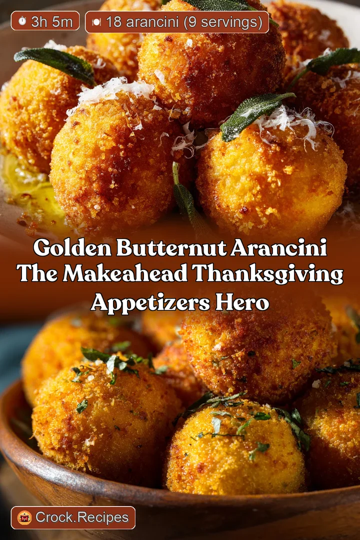 Golden Butternut Arancini The MakeAhead Thanksgiving Appetizers Hero