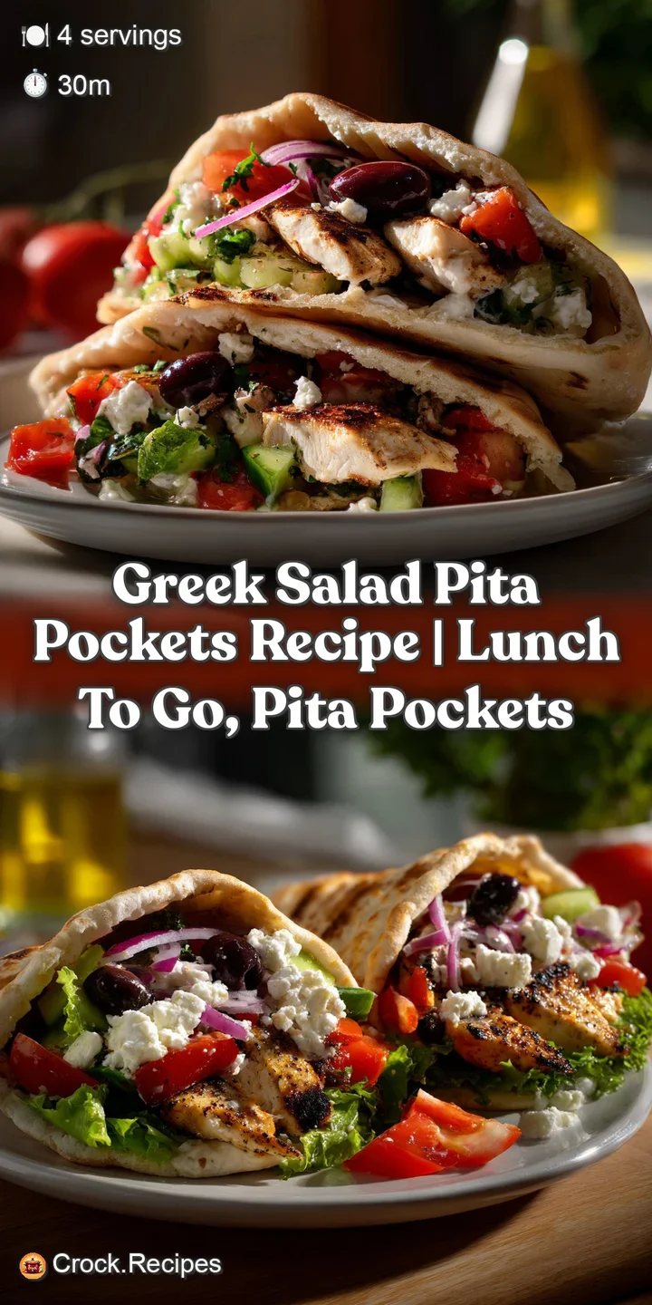 Greek Salad Pita Pockets Recipe | Lunch To Go Pita Pockets
