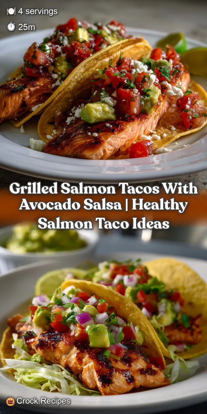 Grilled Salmon Tacos with Avocado Salsa | Healthy Salmon Taco Ideas