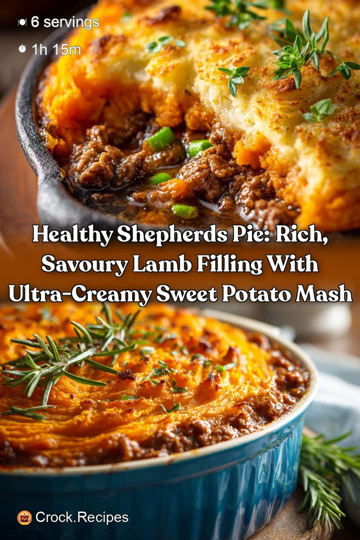 Healthy Shepherds Pie: Rich Savoury Lamb Filling with Ultra-Creamy Sweet Potato Mash