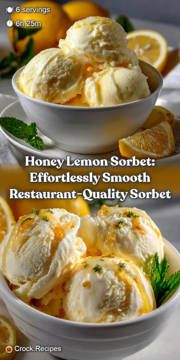 Honey Lemon Sorbet: Effortlessly Smooth Restaurant-Quality Sorbet