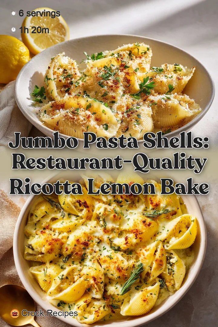 Jumbo Pasta Shells: Restaurant-Quality Ricotta Lemon Bake