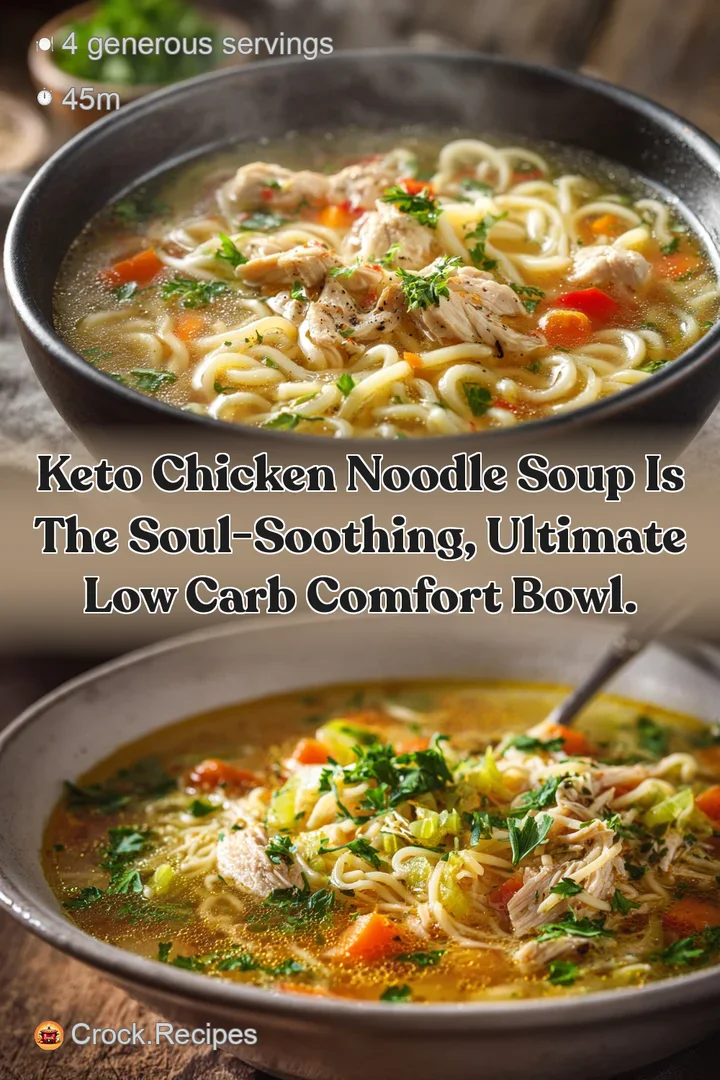 Keto Chicken Noodle Soup is the soul-soothing ultimate low carb comfort bowl.