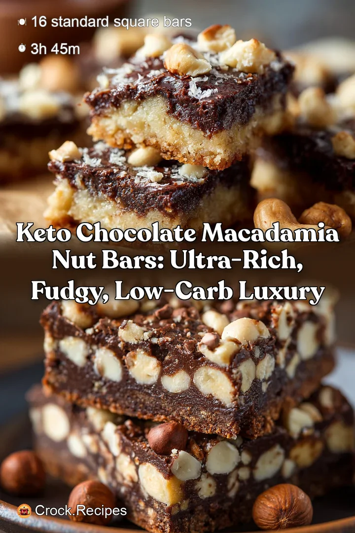 Keto Chocolate Macadamia Nut Bars: Ultra-Rich Fudgy Low-Carb Luxury