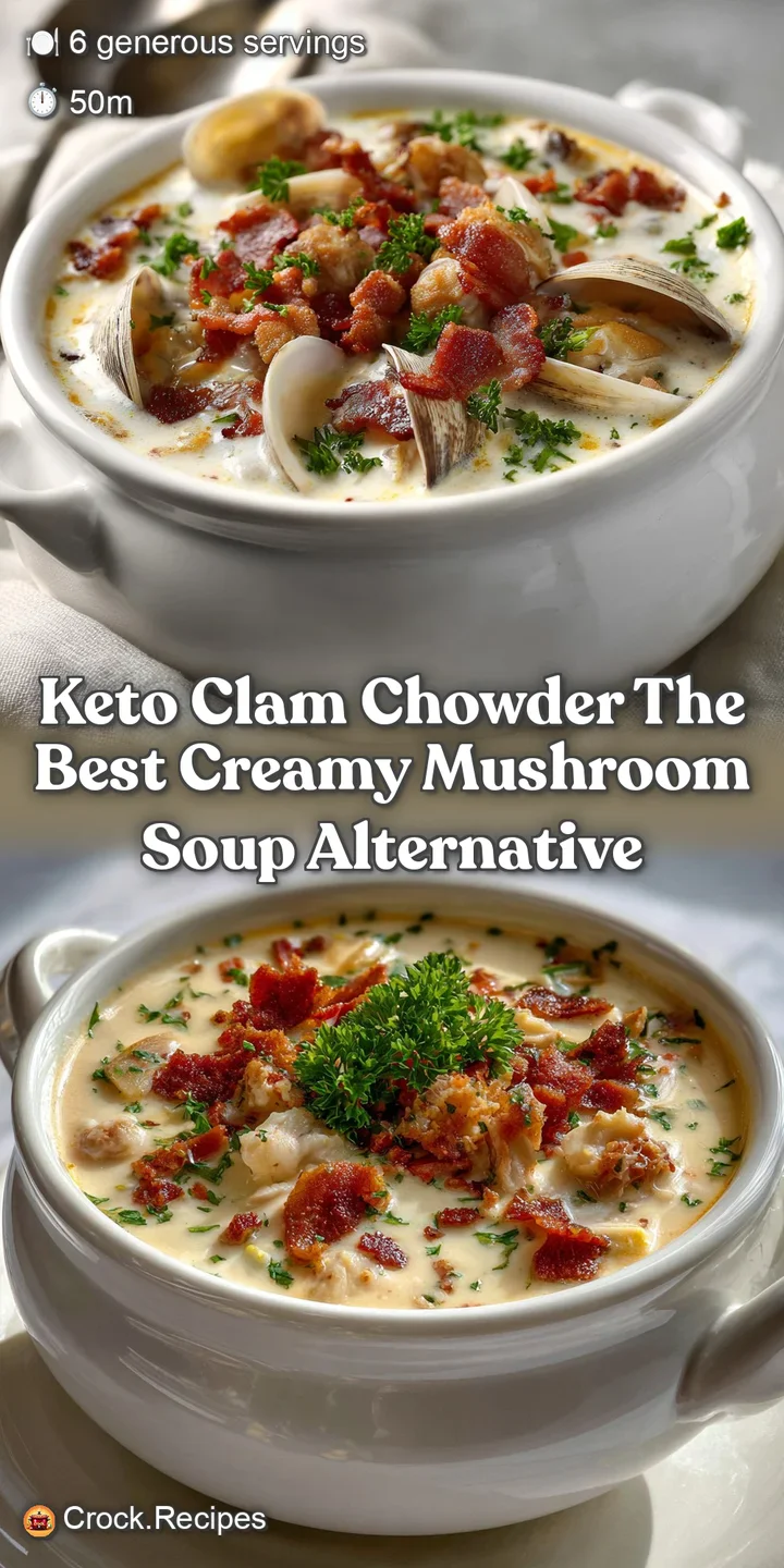Keto Clam Chowder The Best Creamy Mushroom Soup Alternative