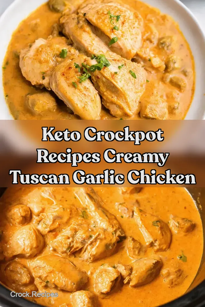 Keto Crockpot Recipes Creamy Tuscan Garlic Chicken : PIN FOR LATER Keto Crockpot Recipes Creamy Tuscan Garlic Chicken