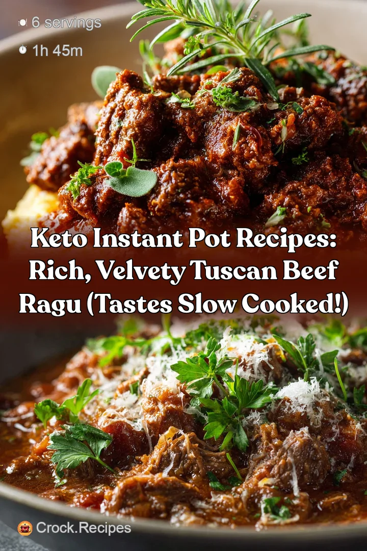 Keto Instant Pot Recipes: Rich Velvety Tuscan Beef Ragu (Tastes Slow Cooked!)