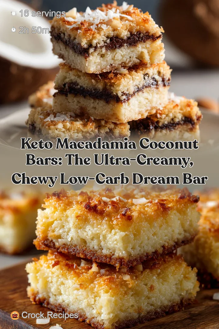 Keto Macadamia Coconut Bars: The Ultra-Creamy Chewy Low-Carb Dream Bar