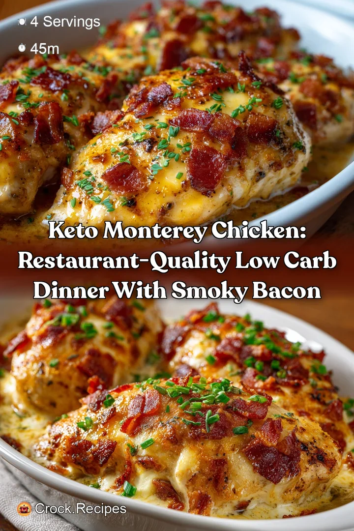 Keto Monterey Chicken: Restaurant-Quality Low Carb Dinner with Smoky Bacon