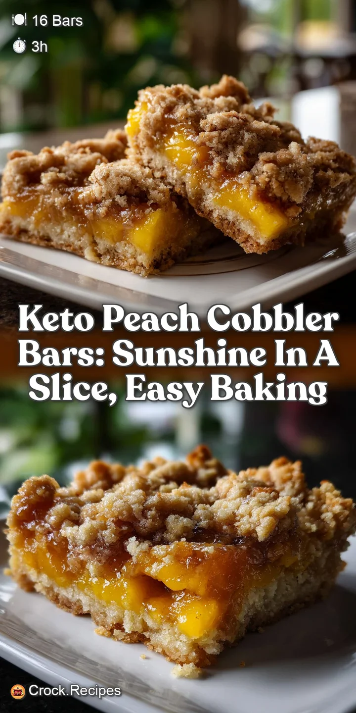 Keto Peach Cobbler Bars: Sunshine in a Slice Easy Baking