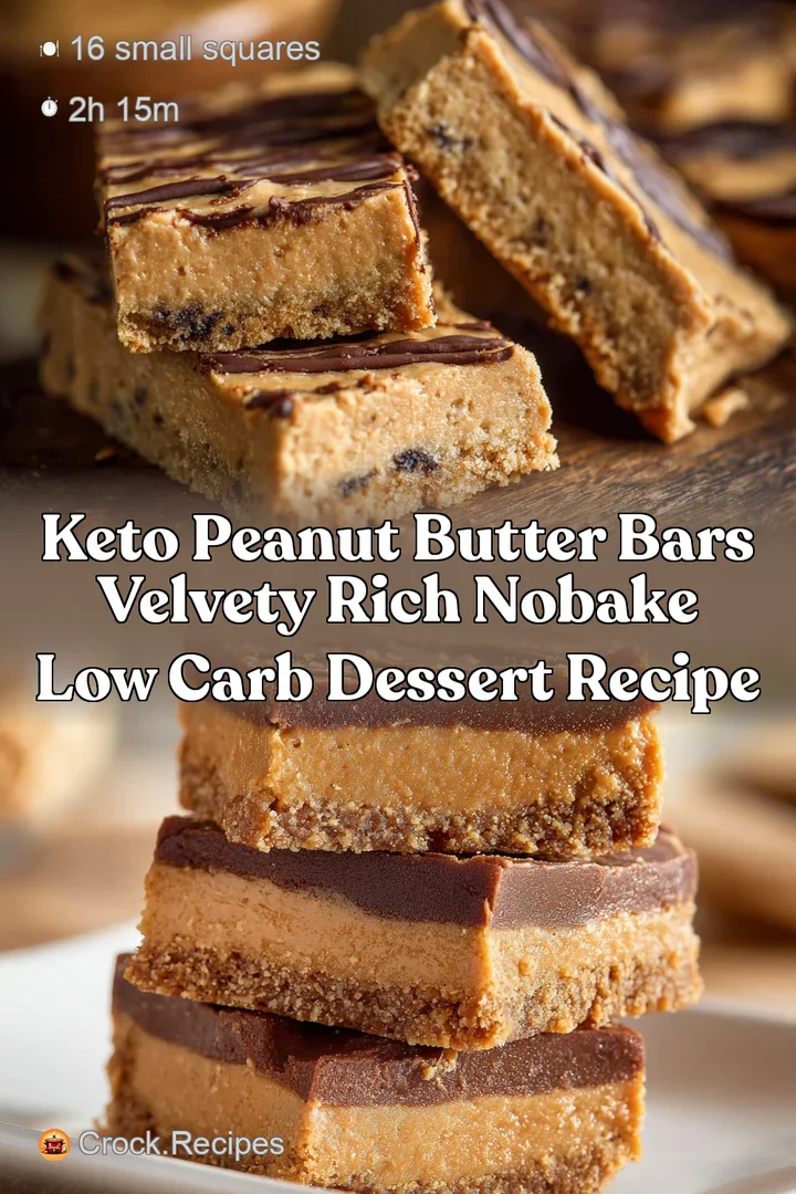 Keto Peanut Butter Bars Velvety Rich NoBake Low Carb Dessert Recipe
