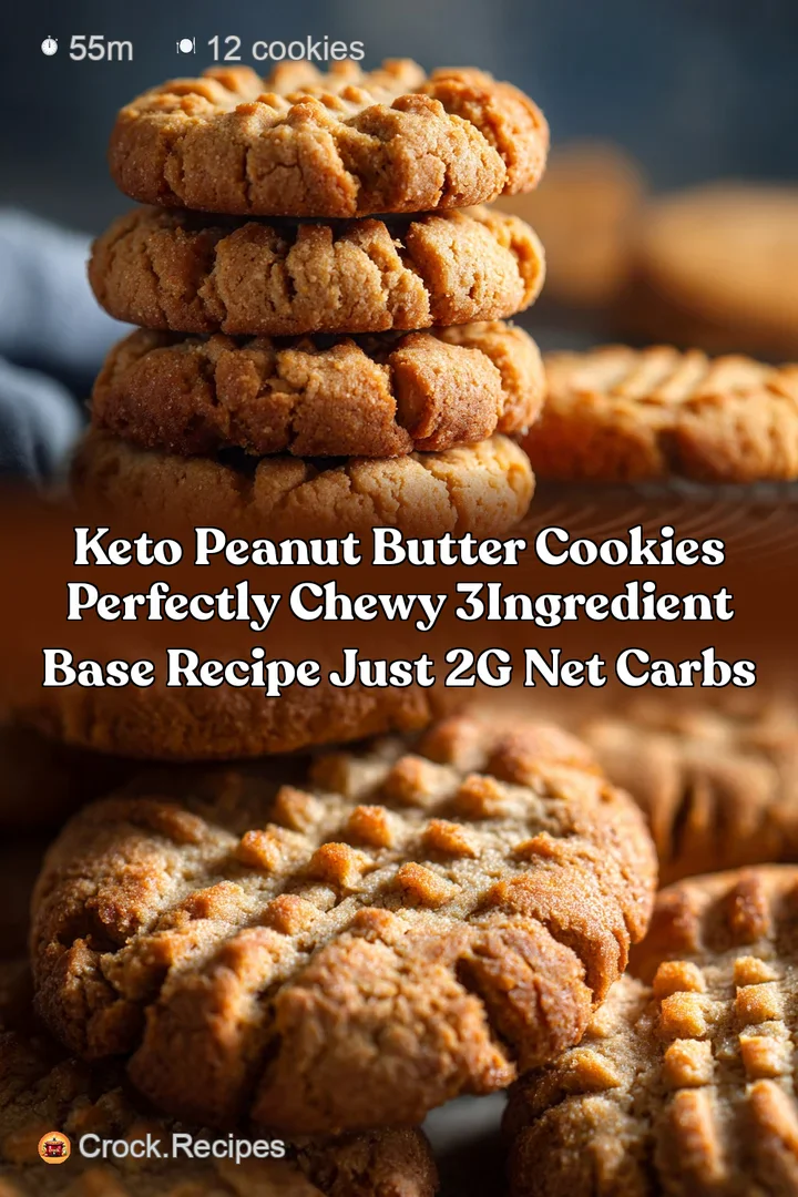 Keto Peanut Butter Cookies Perfectly Chewy 3Ingredient Base Recipe Just 2g Net Carbs