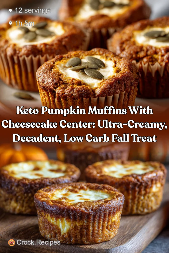 Keto Pumpkin Muffins with Cheesecake Center: Ultra-Creamy Decadent Low Carb Fall Treat