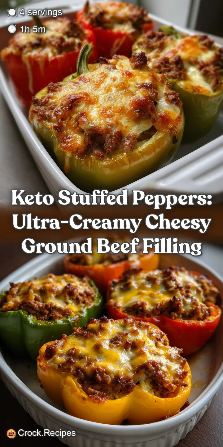 Keto Stuffed Peppers: Ultra-Creamy Cheesy Ground Beef Filling