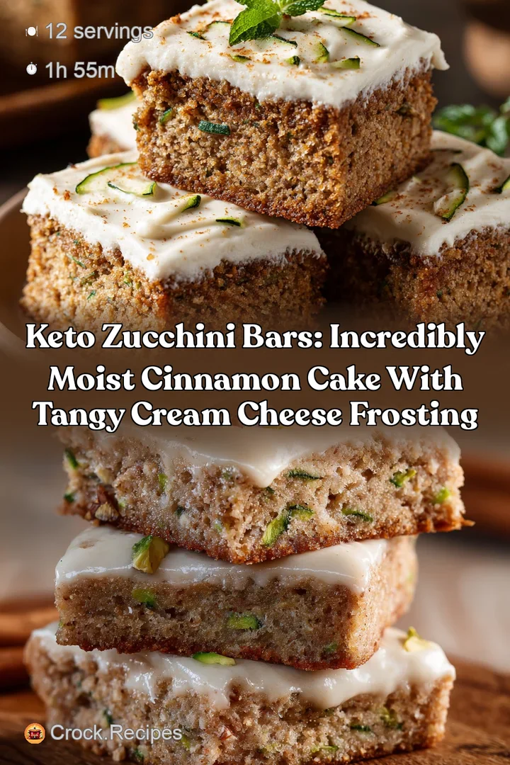 Keto Zucchini Bars: Incredibly Moist Cinnamon Cake with Tangy Cream Cheese Frosting