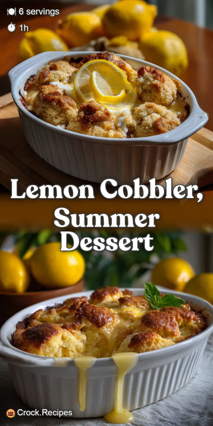 Close-up of a warm, textured lemon pudding cake with a glistening, tart filling. The vibrant color and steam create a perf...