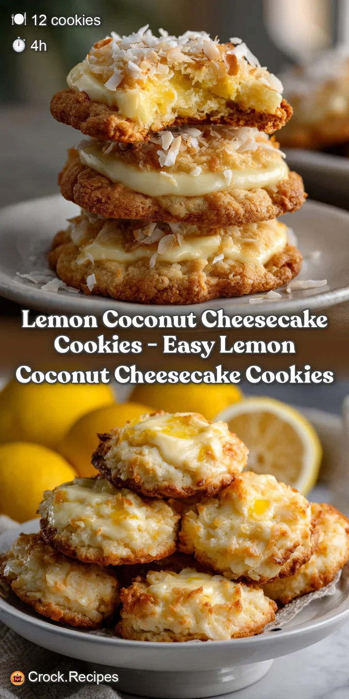 Lemon Coconut Cheesecake Cookies - Easy Lemon Coconut Cheesecake Cookies