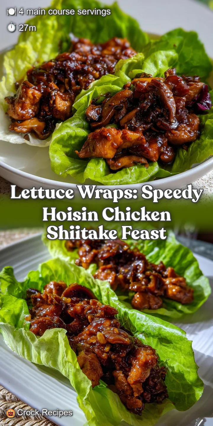 Lettuce Wraps: Speedy Hoisin Chicken Shiitake Feast