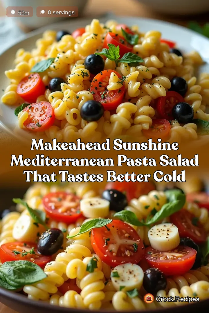 MakeAhead Sunshine Mediterranean Pasta Salad That Tastes Better Cold