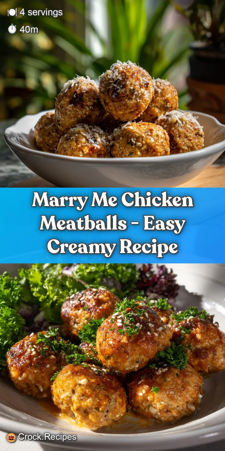 Close-up of pan-seared chicken meatballs glistening in a decadent, pale sauce. Sprinkled herbs offer a fresh contrast.