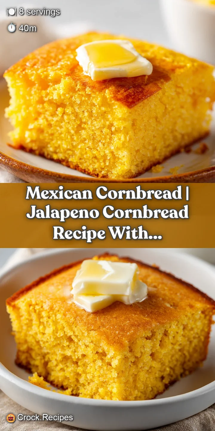 Close-up of moist, crumbly yellow cake featuring vibrant green jalape&ntilde;o rings and a glistening buttery surface.