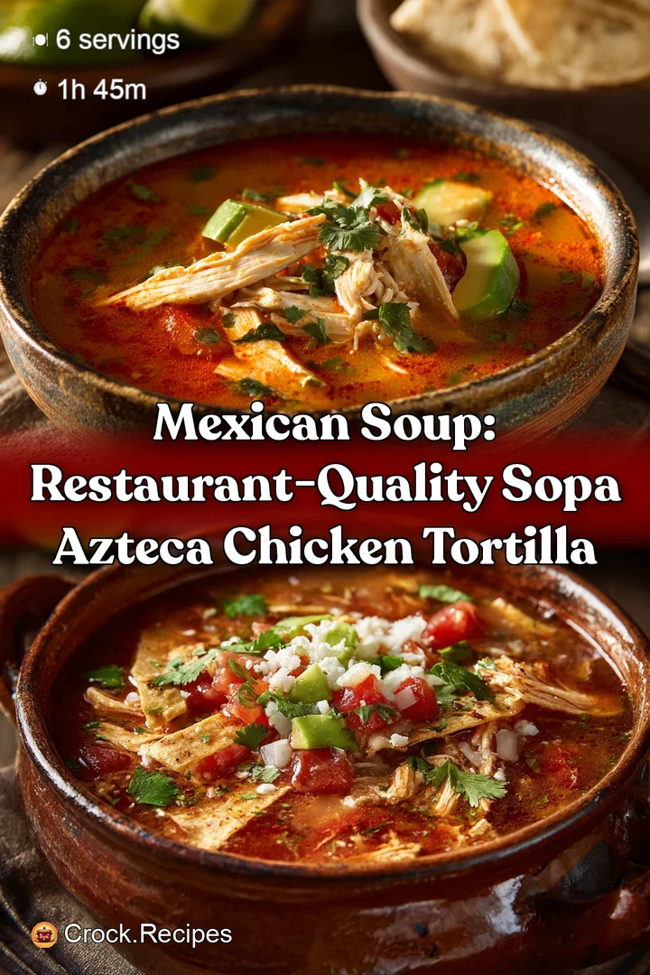 Mexican Soup: Restaurant-Quality Sopa Azteca Chicken Tortilla
