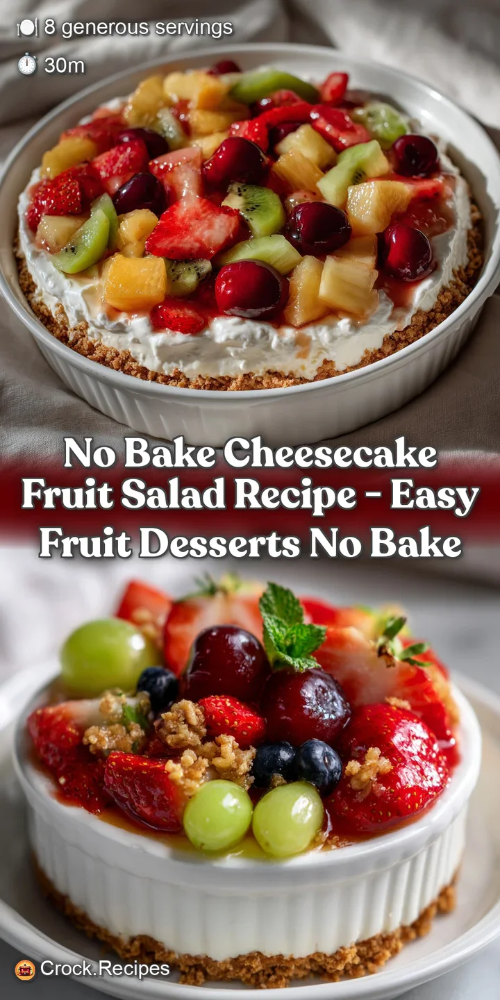 No Bake Cheesecake Fruit Salad Recipe - Easy Fruit Desserts No Bake