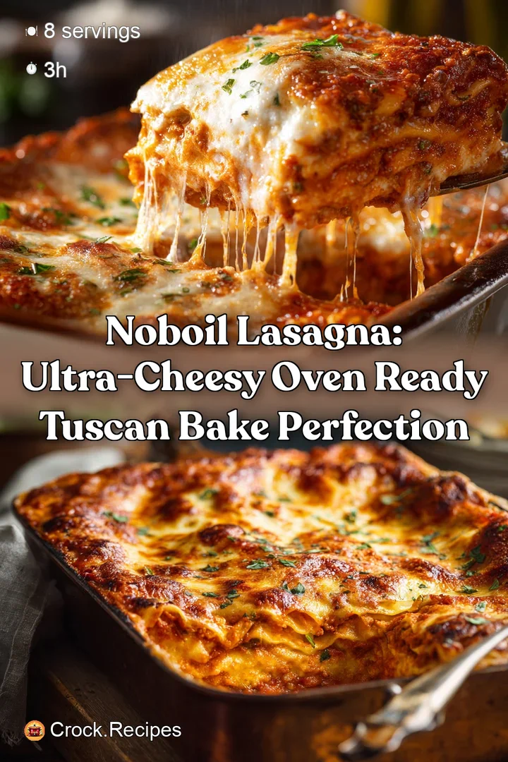 NoBoil Lasagna: Ultra-Cheesy Oven Ready Tuscan Bake Perfection