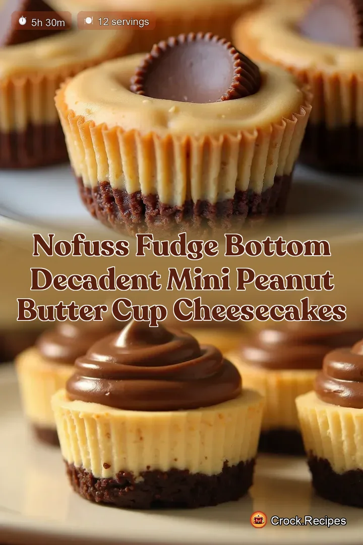 NoFuss Fudge Bottom Decadent Mini Peanut Butter Cup Cheesecakes