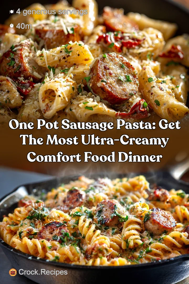 One Pot Sausage Pasta: Get the Most Ultra-Creamy Comfort Food Dinner