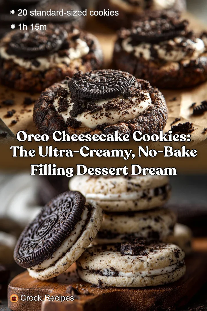 Oreo Cheesecake Cookies: The Ultra-Creamy No-Bake Filling Dessert Dream