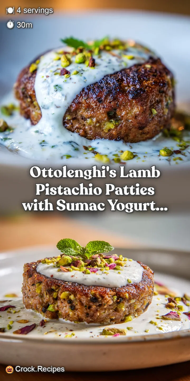 Close-up of a juicy lamb patty studded with pistachios, revealing browned edges and a moist, savory interior texture.