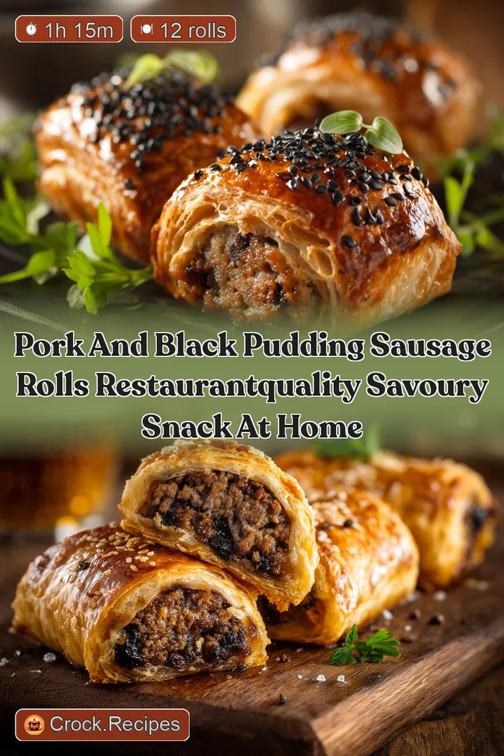 Pork and black pudding sausage rolls RestaurantQuality Savoury Snack at Home