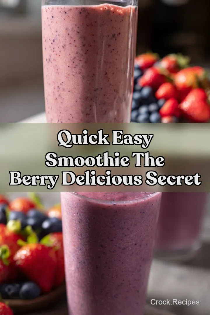 Quick Easy Smoothie The Berry Delicious Secret : PIN FOR LATER Quick Easy Smoothie The Berry Delicious Secret