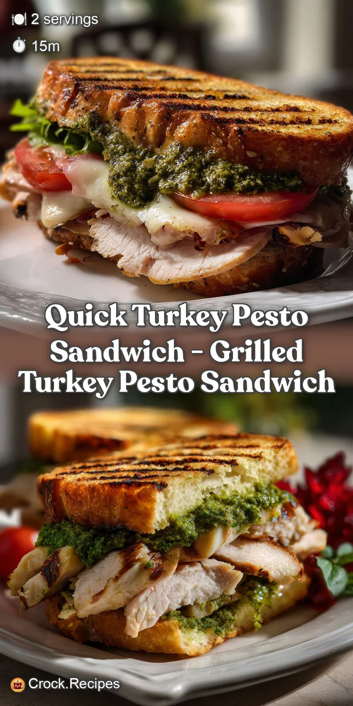 Quick Turkey Pesto Sandwich - Grilled Turkey Pesto Sandwich