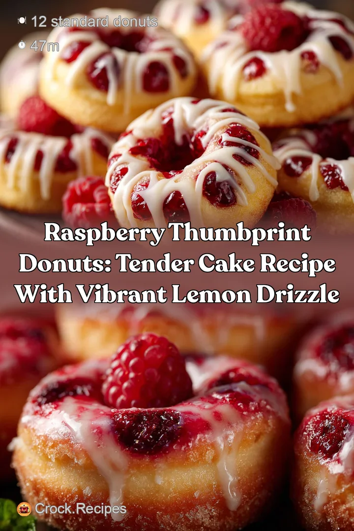 Raspberry Thumbprint Donuts: Tender Cake Recipe with Vibrant Lemon Drizzle