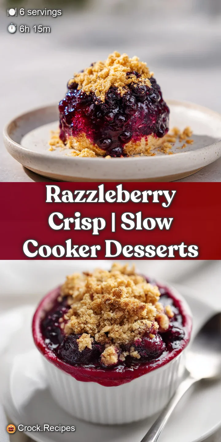 Macro shot of golden toasted oat crumbles and jammy purple berries oozing from beneath a crisp, buttery crust.