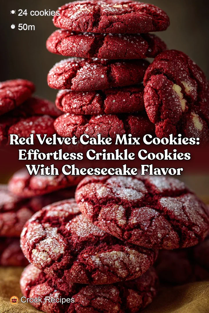 Red Velvet Cake Mix Cookies: Effortless Crinkle Cookies with Cheesecake Flavor