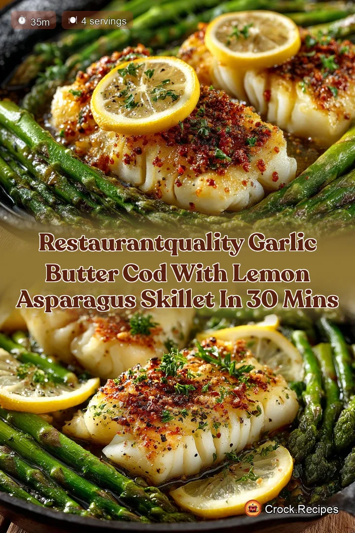 RestaurantQuality Garlic Butter Cod with Lemon Asparagus Skillet in 30 Mins