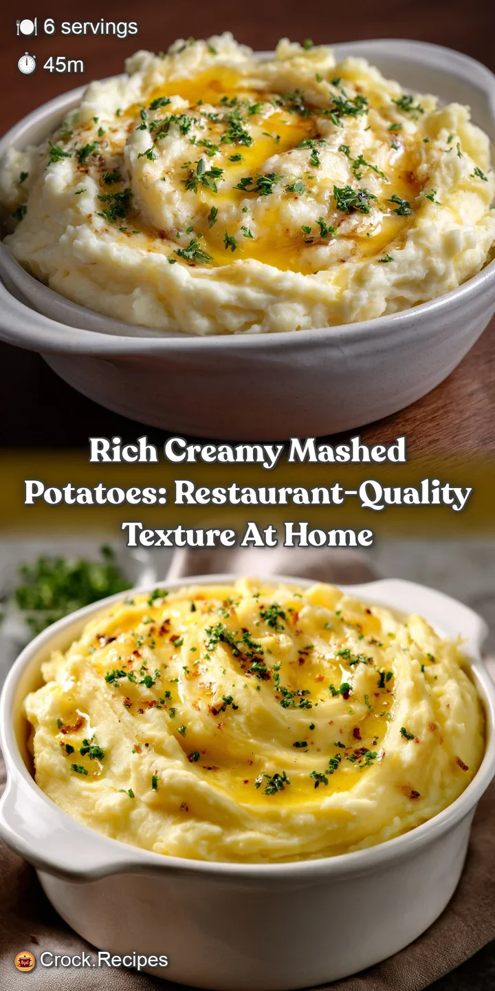 Rich Creamy Mashed Potatoes: Restaurant-Quality Texture at Home