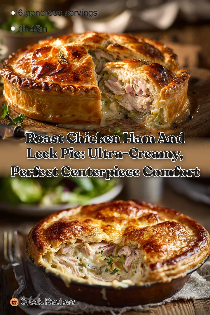 Roast chicken ham and leek pie: Ultra-creamy perfect centerpiece comfort