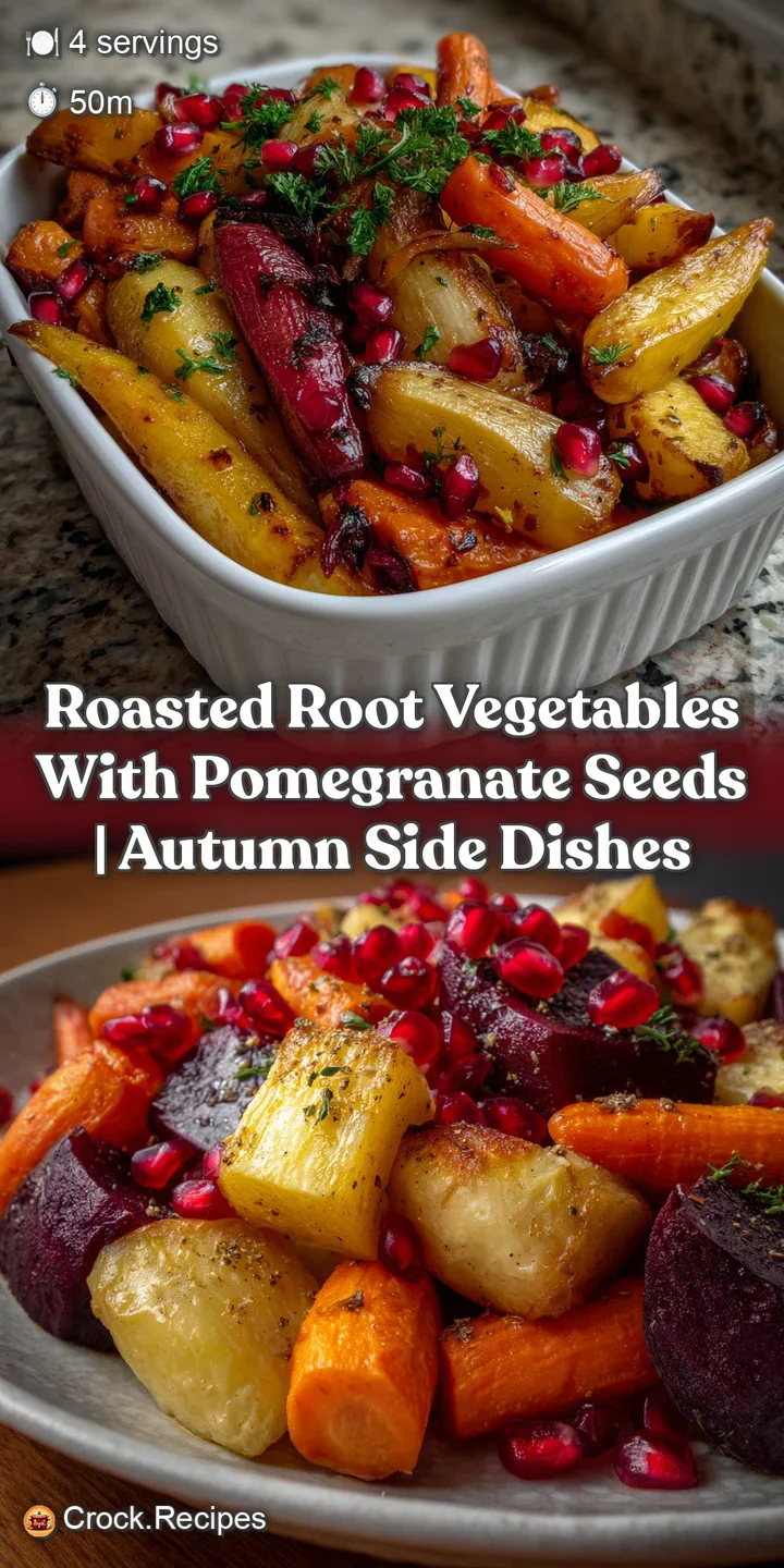 Roasted Root Vegetables with Pomegranate Seeds | Autumn Side Dishes