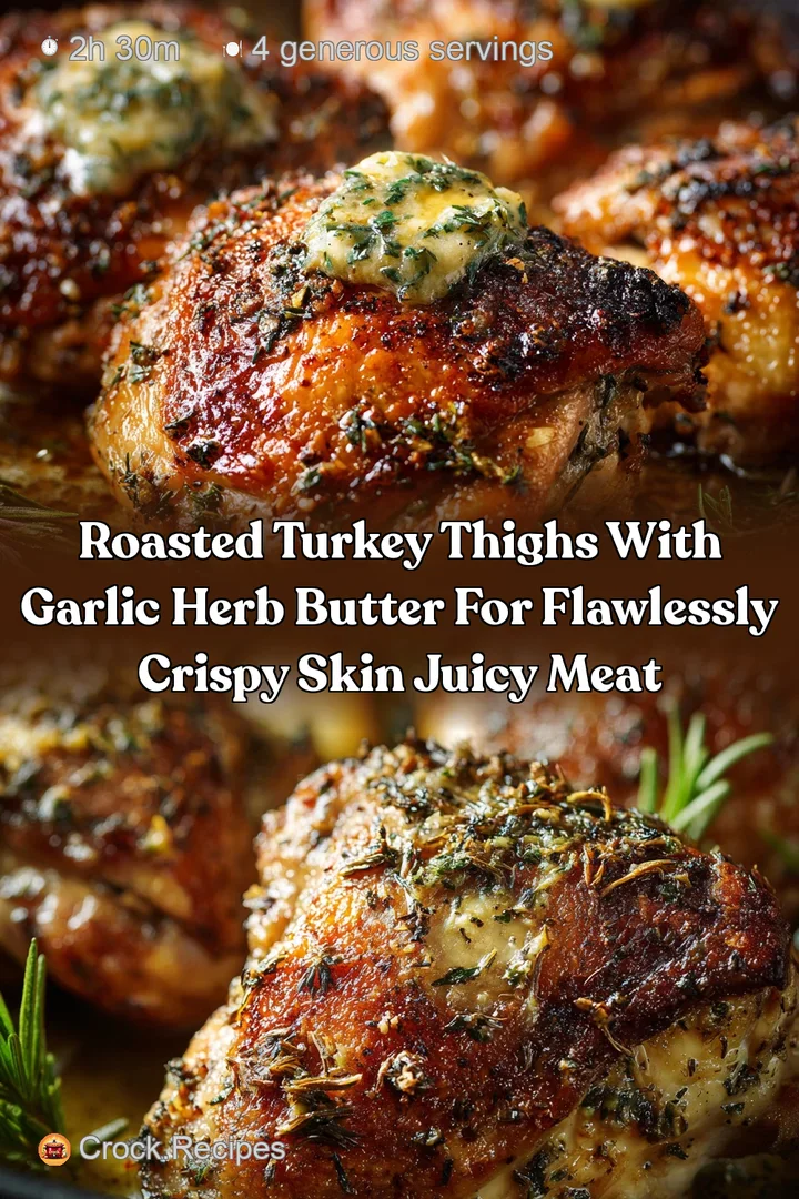 Roasted Turkey Thighs with Garlic Herb Butter for Flawlessly Crispy Skin Juicy Meat