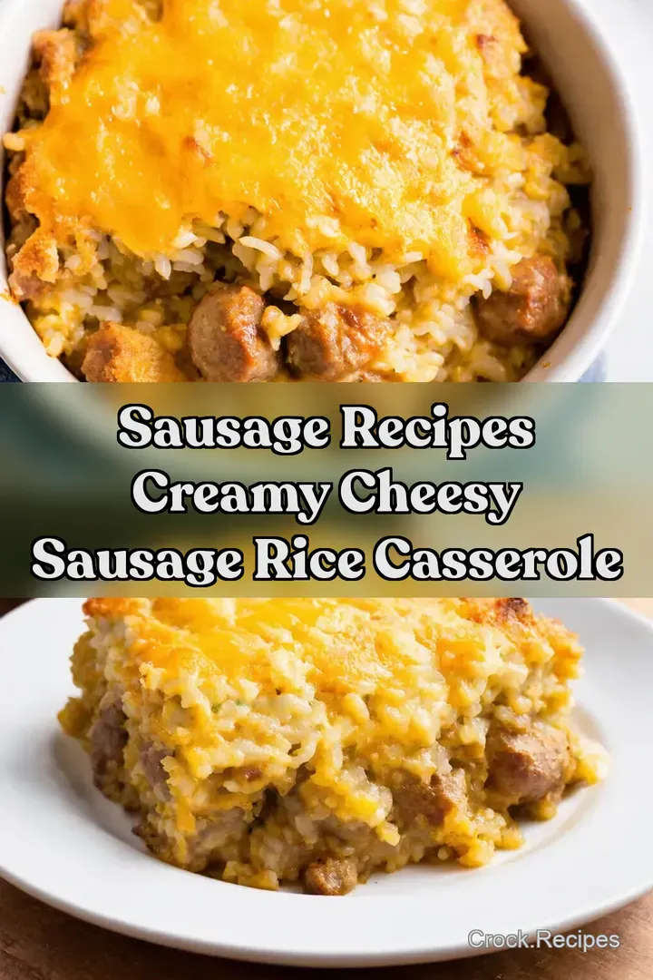 Sausage Recipes Creamy Cheesy Sausage Rice Casserole : PIN FOR LATER Sausage Recipes Creamy Cheesy Sausage Rice Casserole