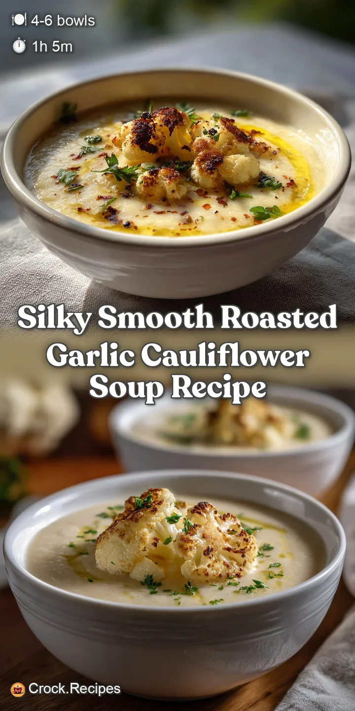 Silky Smooth Roasted Garlic Cauliflower Soup Recipe