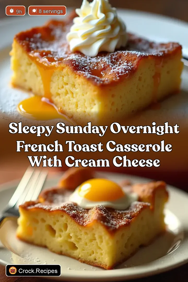 Sleepy Sunday Overnight French Toast Casserole with Cream Cheese